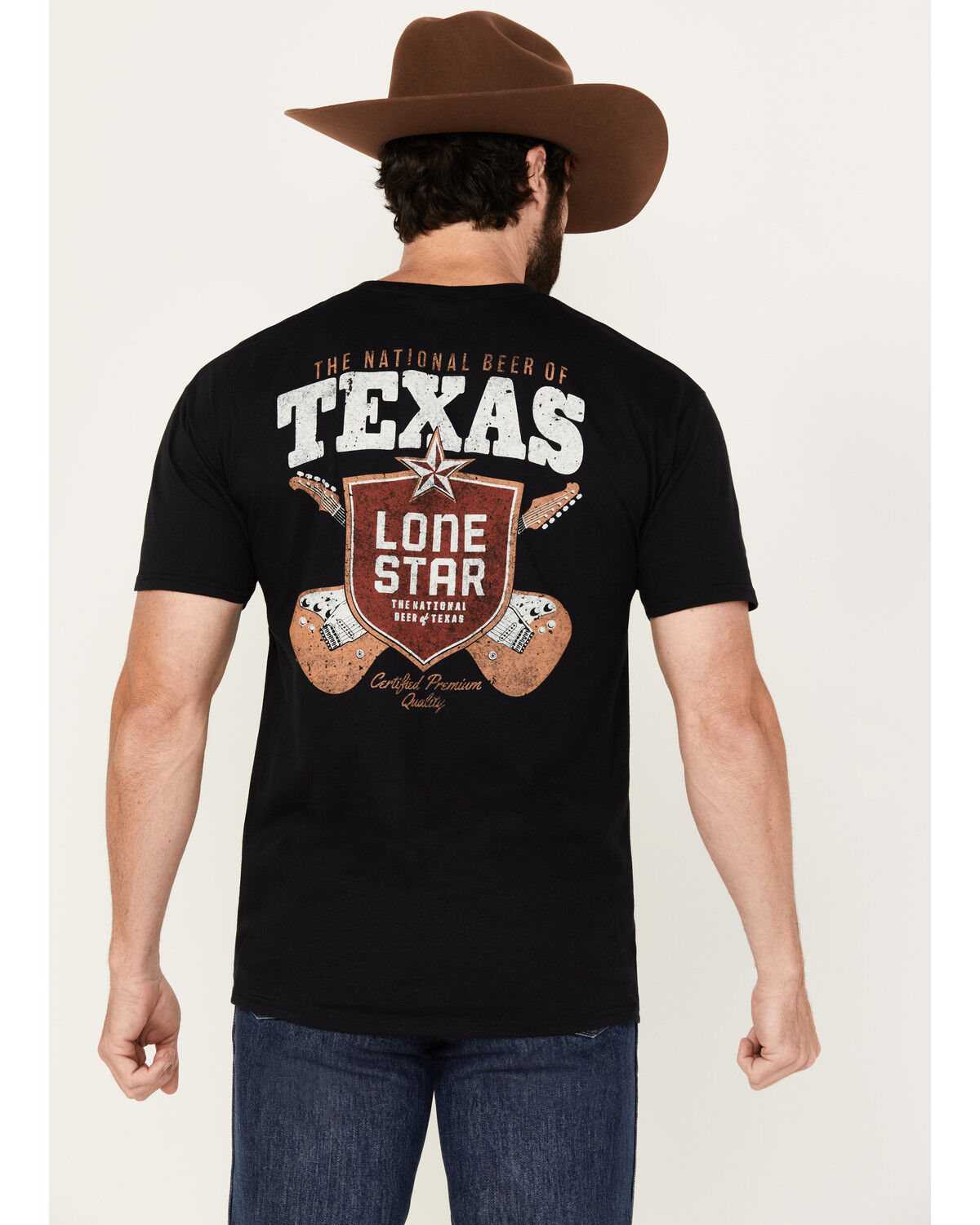 Image #1 - Changes Men's Lone Star Texas Short Sleeve Graphic T-Shirt, Black, hi-res