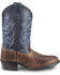 Cody James Boys' Two-Tone Embroidered Western Boots - Round Toe, Brown, hi-res