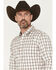 Image #2 - Cody James Men's Vista Range Plaid Print Long Sleeve Button-Down Western Shirt, White, hi-res