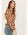 Image #2 - Shyanne Women's Snake Print Long Sleeve Peasant Blouse, Taupe, hi-res
