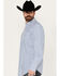 Image #2 - Resistol Men's Quest Striped Long Sleeve Button-Down Western Shirt, Blue, hi-res