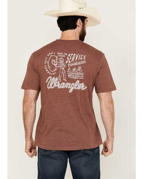 Image #4 - Wrangler Men's Cowboy Logo Short Sleeve Graphic T-Shirt , Rust Copper, hi-res