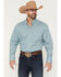 Image #1 - Wrangler Men's Classics Geo Print Long Sleeve Button-Down Western Shirt - Tall, Turquoise, hi-res
