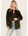 Image #1 - Cleo + Wolf Women's Ombre Suede Snap Up Shacket, Sage, hi-res