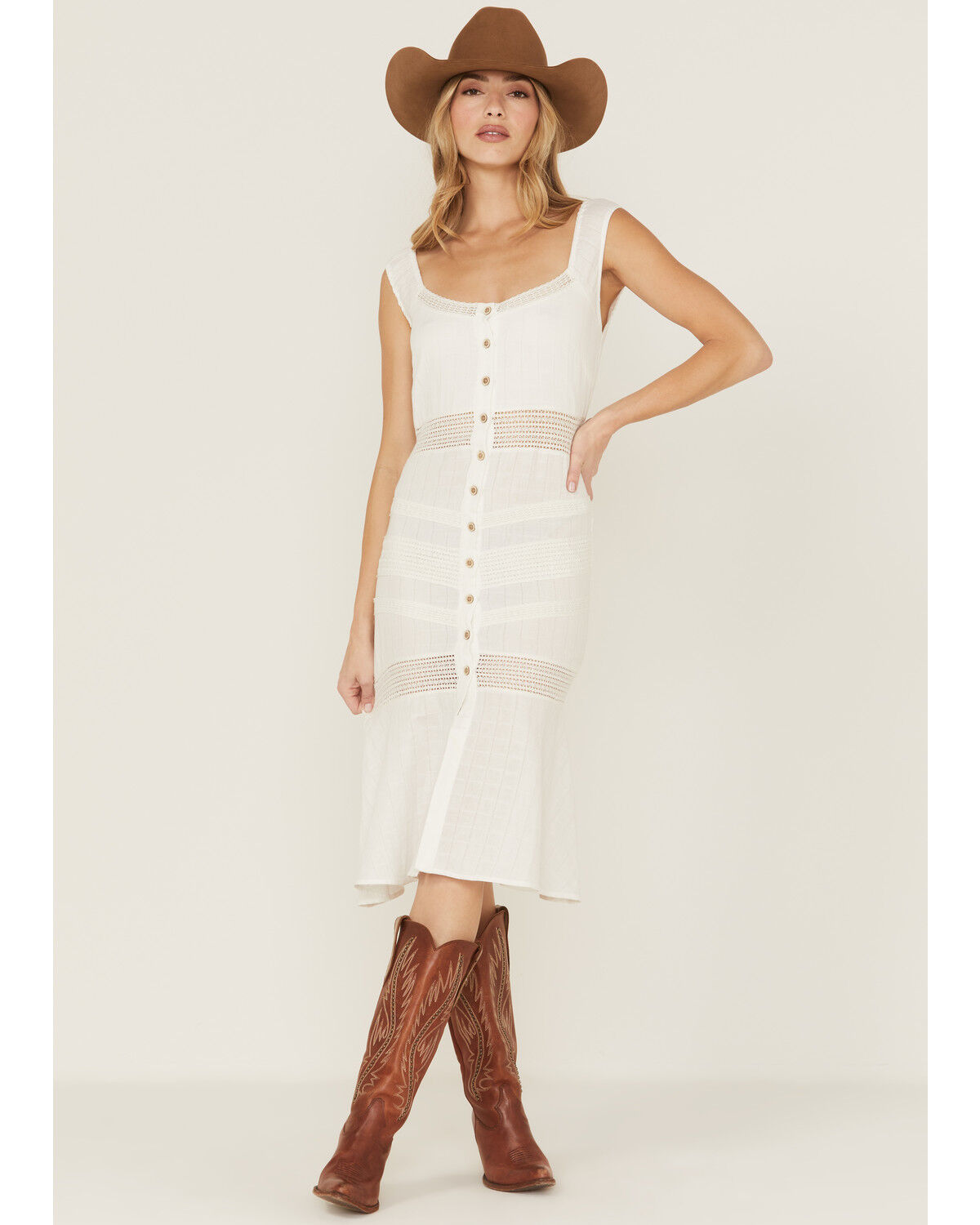 Image #2 - Idyllwind Women's Utopia Gauze Midi Dress, White, hi-res