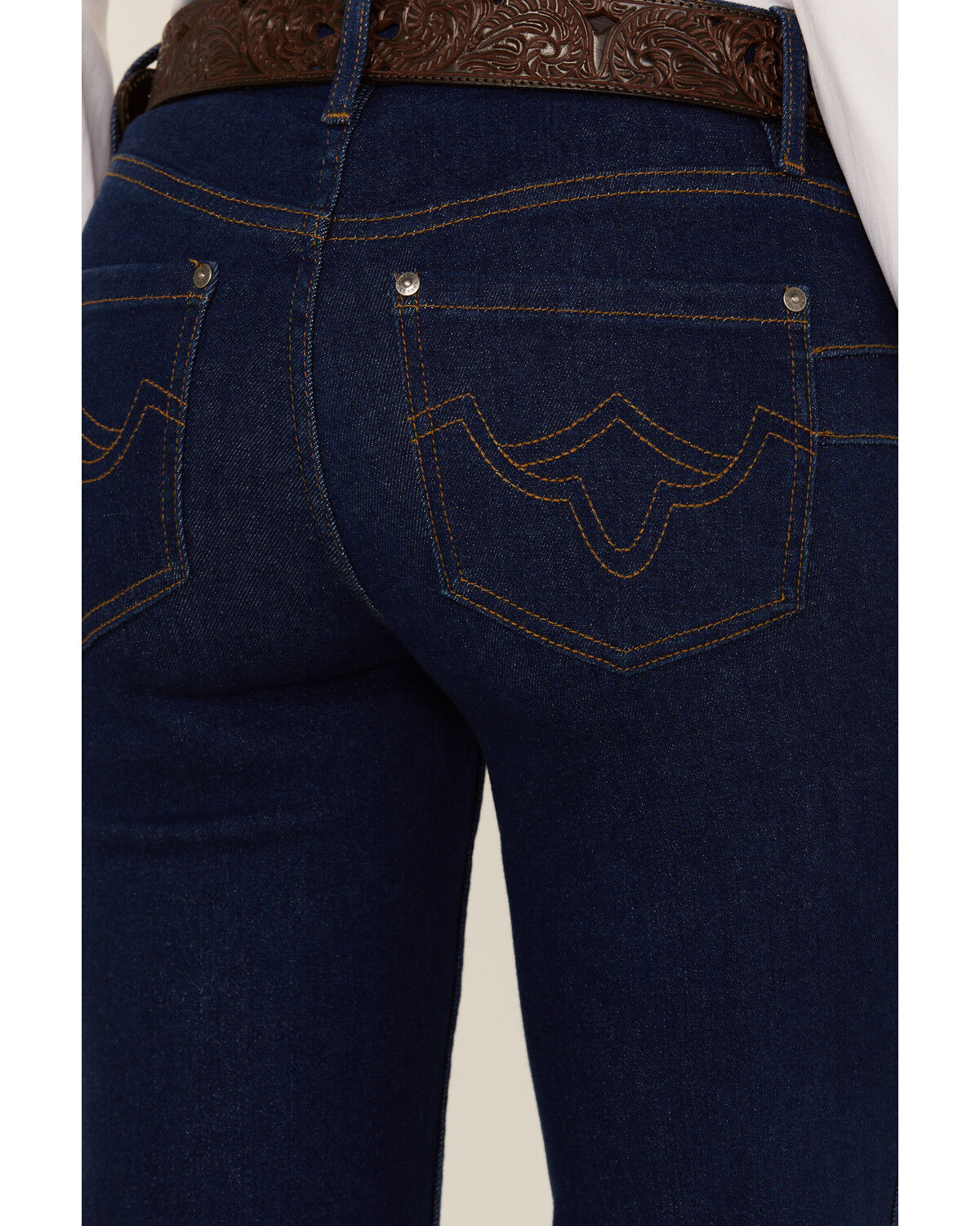 Image #4 - RANK 45® Women's Mid Rise Flare Super Dark Wash Mid Rise Signature Back Pocket, Super Dark Wash, hi-res