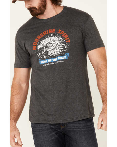 Image #3 - Moonshine Spirit Men's Eagle Brave Graphic Short Sleeve T-Shirt , Charcoal, hi-res