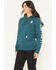 Image #2 - Carhartt Women's Relaxed Fit Midweight Logo Sleeve Graphic Hoodie, Green, hi-res