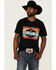 Image #1 - Red Dirt Hat Co. Men's Army Sunset Logo Patch Graphic T-Shirt , Black, hi-res