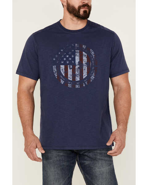 Image #3 - Brothers and Sons Men's Badge Slub Graphic Short Sleeve T-Shirt , Navy, hi-res
