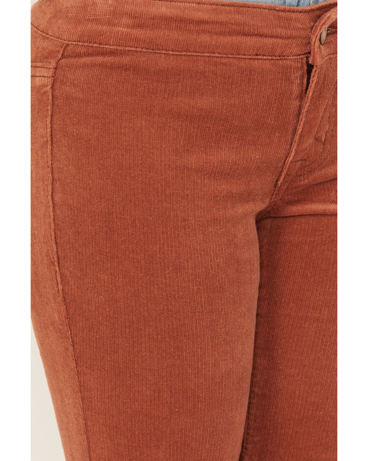 Image #2 - Rock & Roll Denim Girls' Corduroy Bargain Button Stretch Flare Jeans, Rust Copper, hi-res