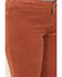 Image #2 - Rock & Roll Denim Girls' Corduroy Bargain Button Stretch Flare Jeans, Rust Copper, hi-res