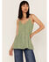 Image #1 - Cleo + Wolf Women's Smocked Button Front Woven Tank Top , Loden, hi-res