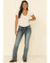 Image #2 - Wrangler Retro Women's Sadie Embroidered Pocket Low Rise Bootcut Jeans, Indigo, hi-res