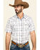 Cody James Men's Neon Glow Plaid Short Sleeve Western Shirt , White, hi-res