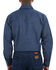 Image #3 - Wrangler Men's FR Long Sleeve Snap Western Work Shirt - Tall, Blue, hi-res
