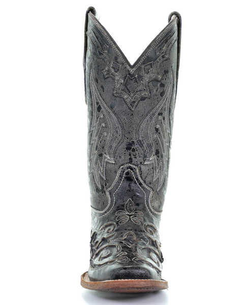 Image #4 - Corral Women's Vintage Python Inlay Western Boots - Square Toe, Black, hi-res