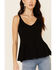 Idyllwind Women's Godet Rib Knit Tank Top , Black, hi-res