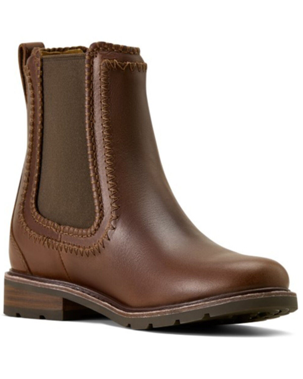 Image #1 - Ariat Women's Wexford Whip Stitch Chelsea Boots - Round Toe, Cognac, hi-res