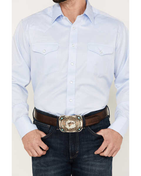 Image #3 - Panhandle Men's 80/20s Dobby Long Sleeve Western Pearl  Snap Shirt - Big, White, hi-res