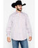Image #5 - Stetson Men's Small Plaid Print Snap Long Sleeve Western Shirt, Orange, hi-res