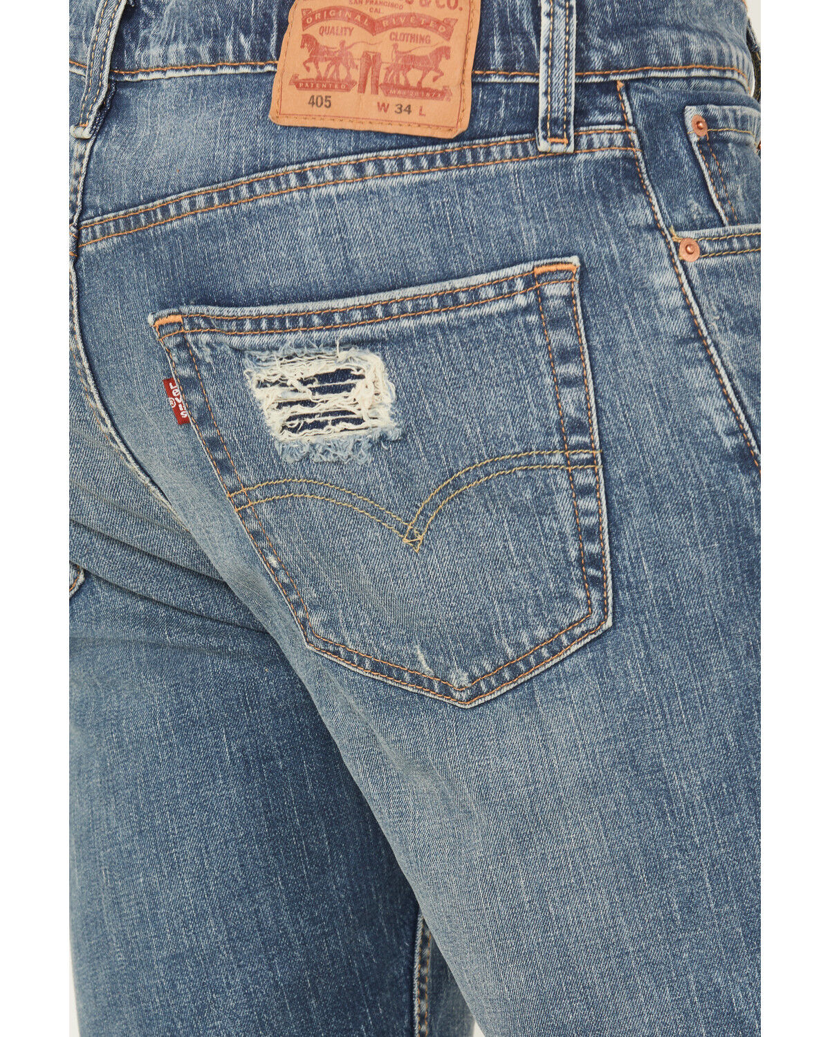 Image #4 - Levi's Men's 405 Bestie Light Wash Standard Stretch Denim Shorts, Light Wash, hi-res
