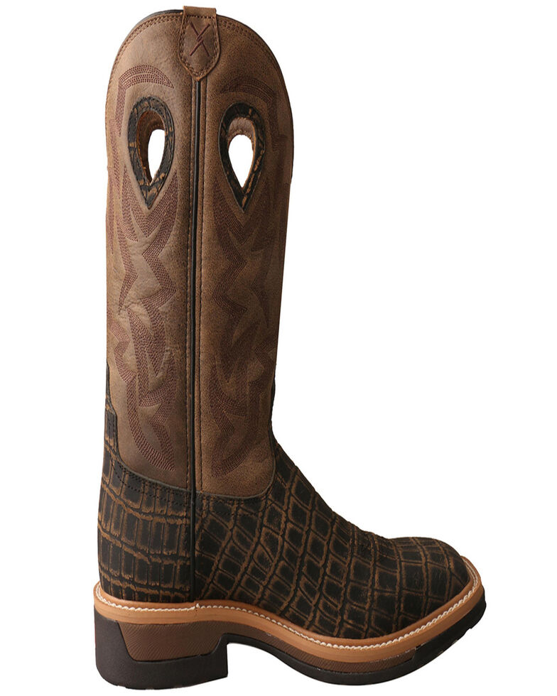 Twisted X Men's Lite Alloy Western Work Boots - Square Toe, Black, hi-res