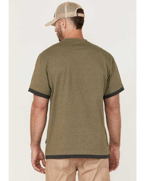 Image #4 - Hawx Men's Layered Work Pocket T-Shirt , Olive, hi-res