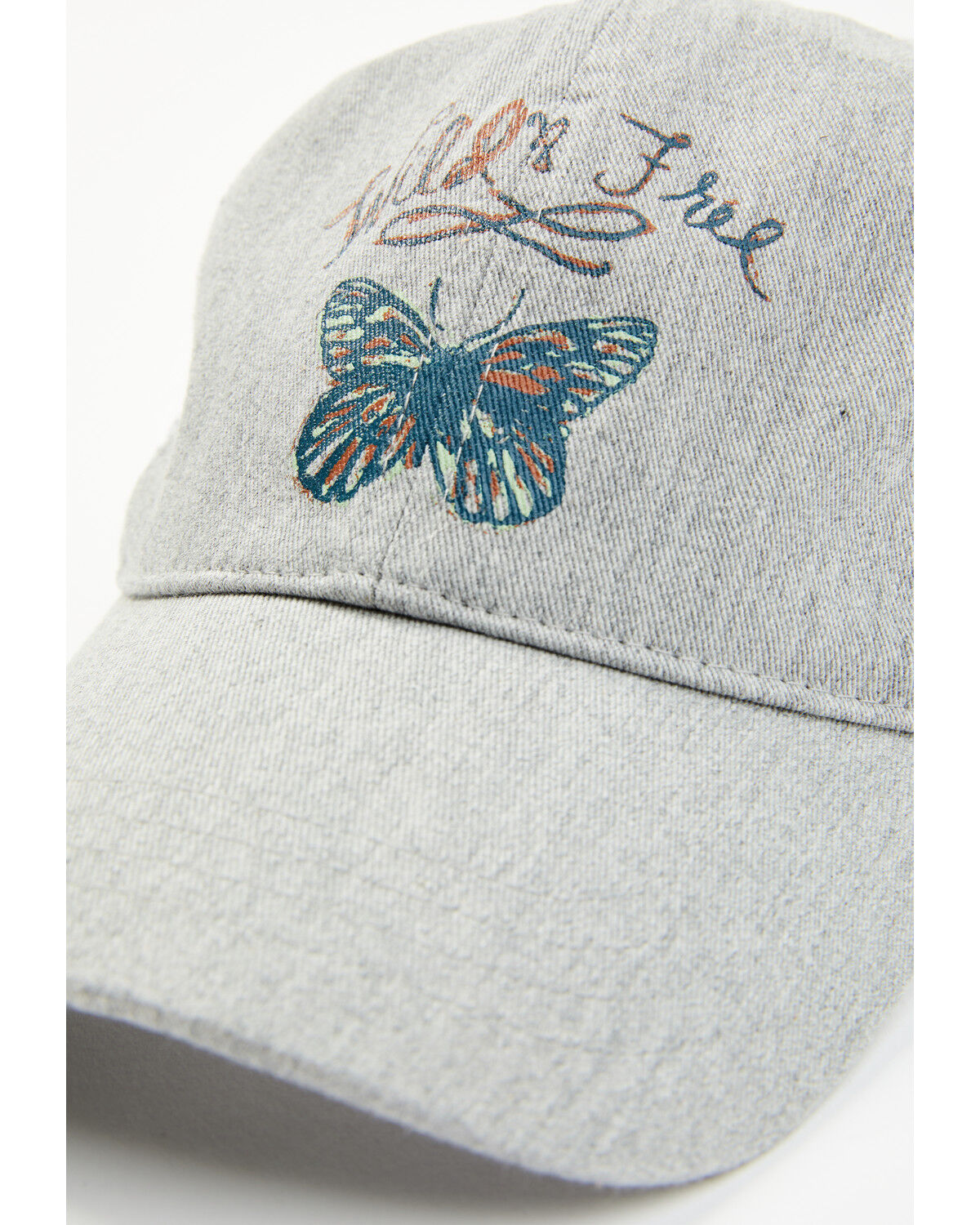Image #2 - Shyanne Women's Wild & Free Butterfly Mesh-Back Ball Cap, Light Grey, hi-res