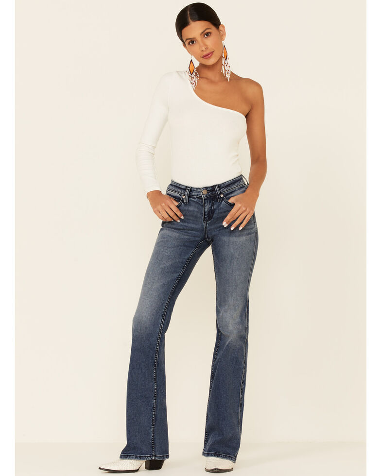 Shyanne Women's Seamed Pocket Bootcut Jeans, Medium Blue, hi-res