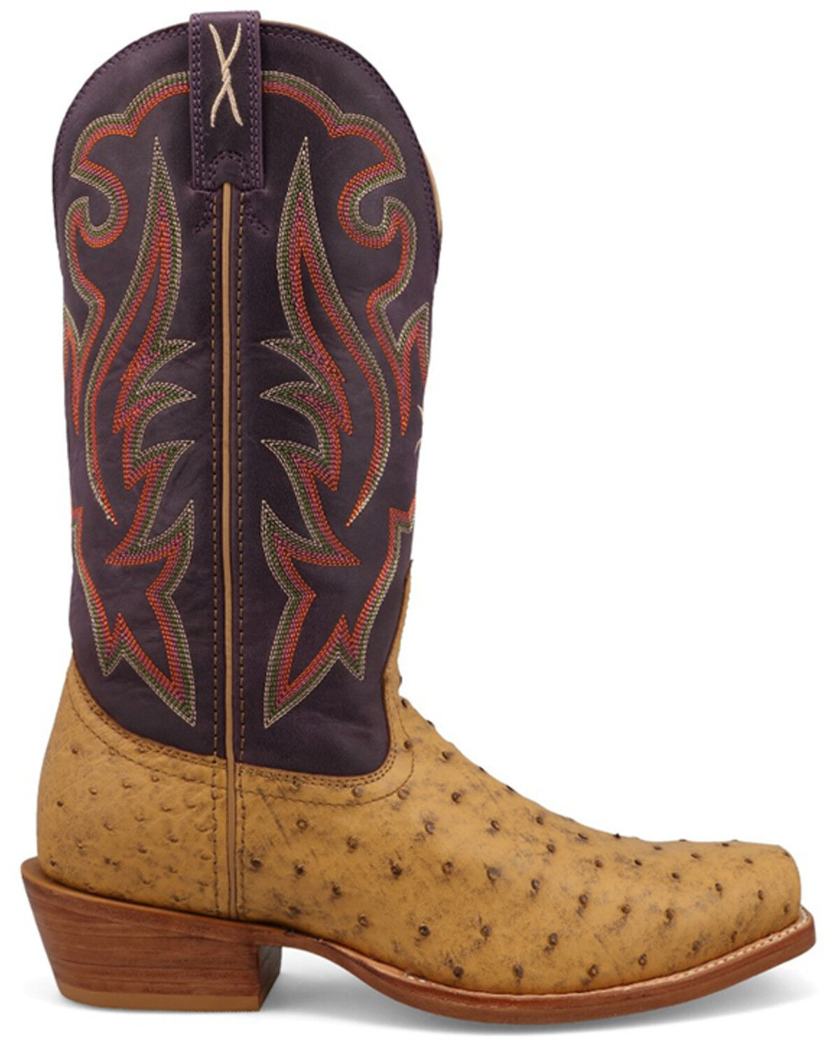 Image #2 - Twisted X Men's 13" Reserve Exotic Full-Quill Ostrich Western Boots - Square Toe, Honey, hi-res