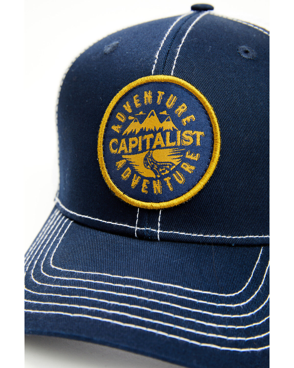 Image #2 - Brothers and Sons Men's Adventure Capitalist Circle Patch Ball Cap, Navy, hi-res