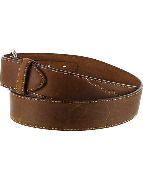 Image #2 - Justin Men's Classic Western Leather Belt , Brown, hi-res
