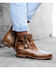 Image #2 - Bed Stu Women's Becca Side Zip Buckle Boots - Round Toe, Tan, hi-res