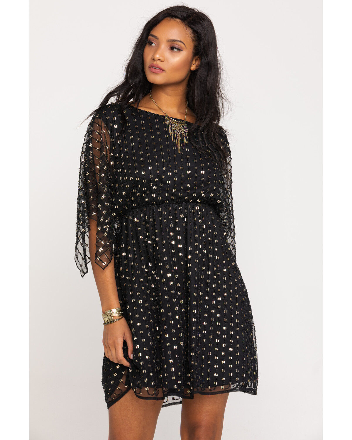 womens black and gold dress