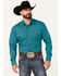 Image #1 - Roper Men's Amarillo Medallion Print Long Sleeve Button-Down Shirt, Turquoise, hi-res