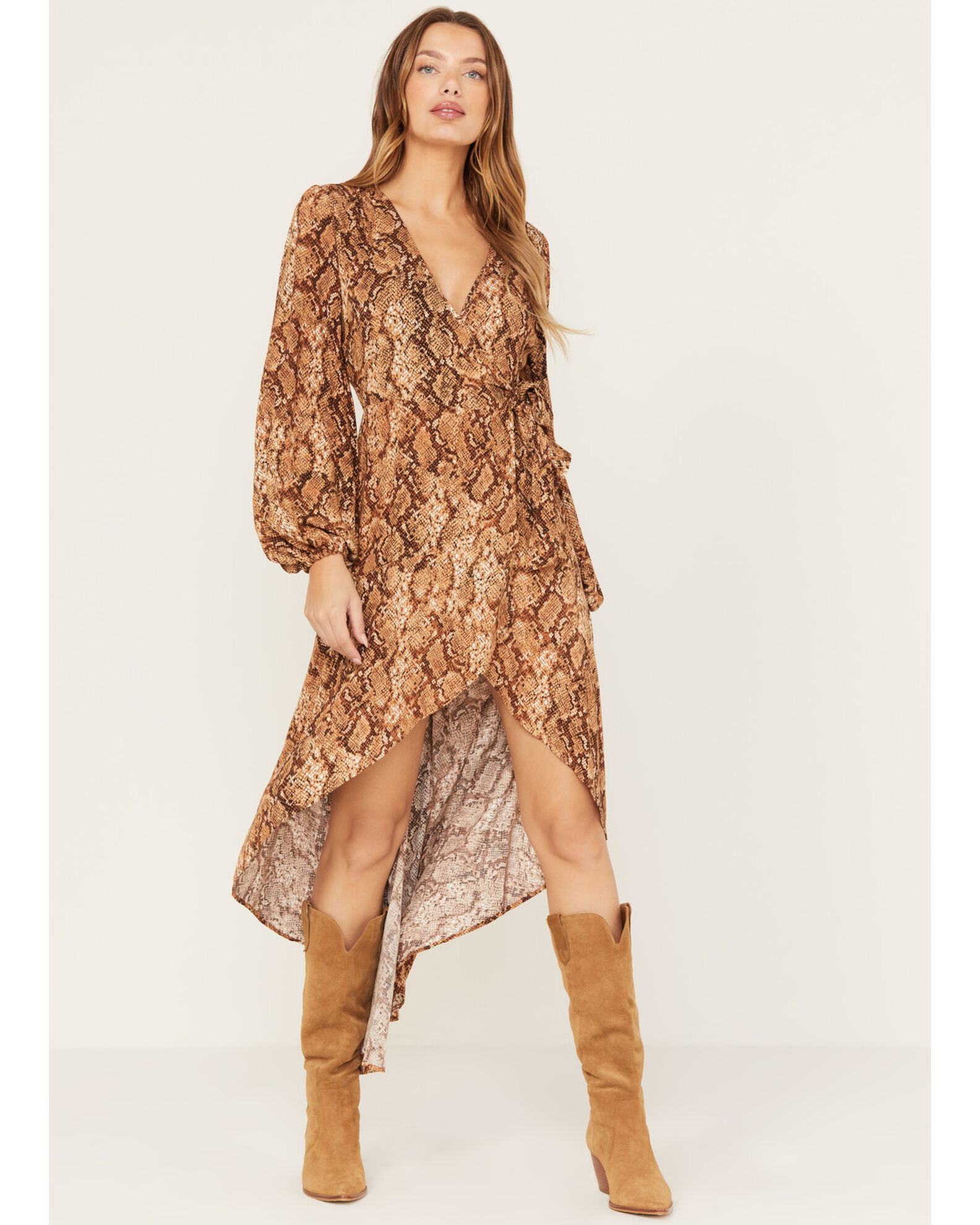 Snake print ruffle dress store