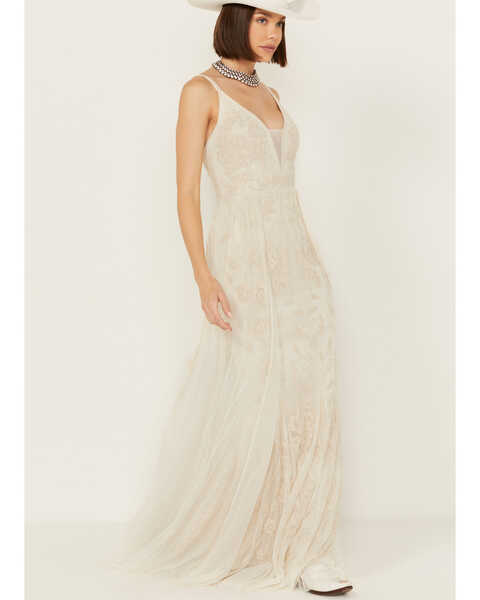 Image #2 - Wonderwest Women's Birch Beaded Mesh Bridal Dress, Cream, hi-res
