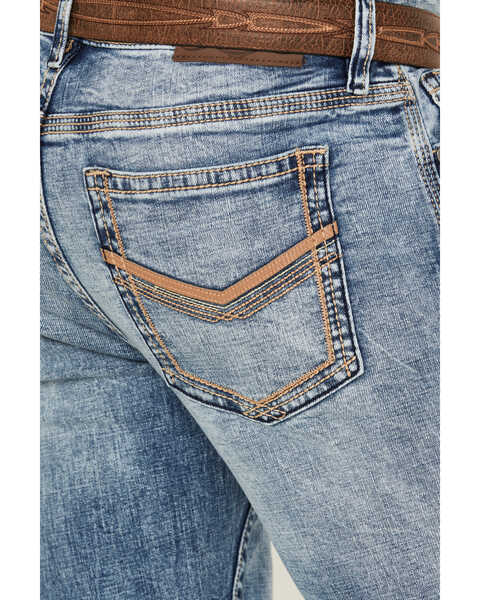 Image #4 - Cody James Men's Clover Leaf Light Wash Slim Straight Stretch Denim Jeans , Blue, hi-res