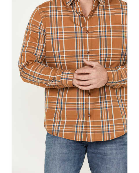 Image #3 - Brothers and Sons Men's Cheyenne Plaid Print Long Sleeve Button-Down Western Shirt, Rust Copper, hi-res