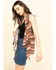 Rock & Roll Denim Women's Knit Stripe Vest , Brown, hi-res