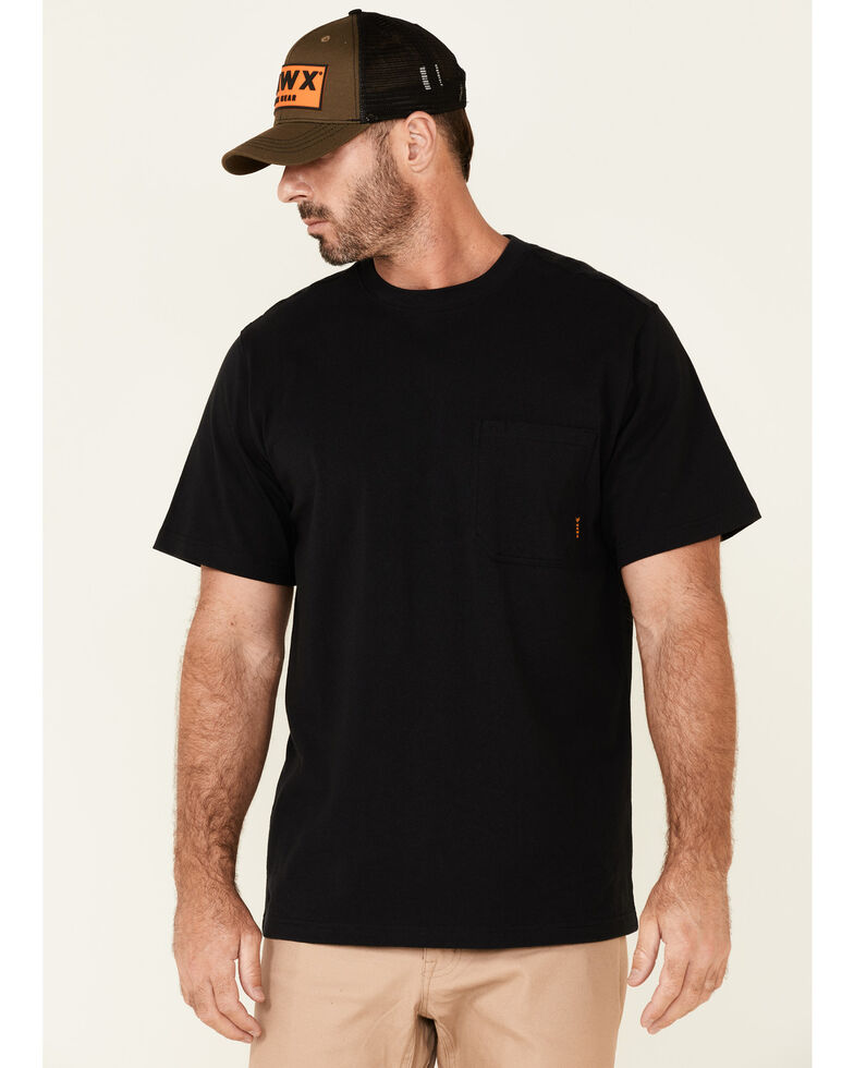 Hawx Men's Solid Black Forge Short Sleeve Work Pocket T-Shirt - Tall, Black, hi-res