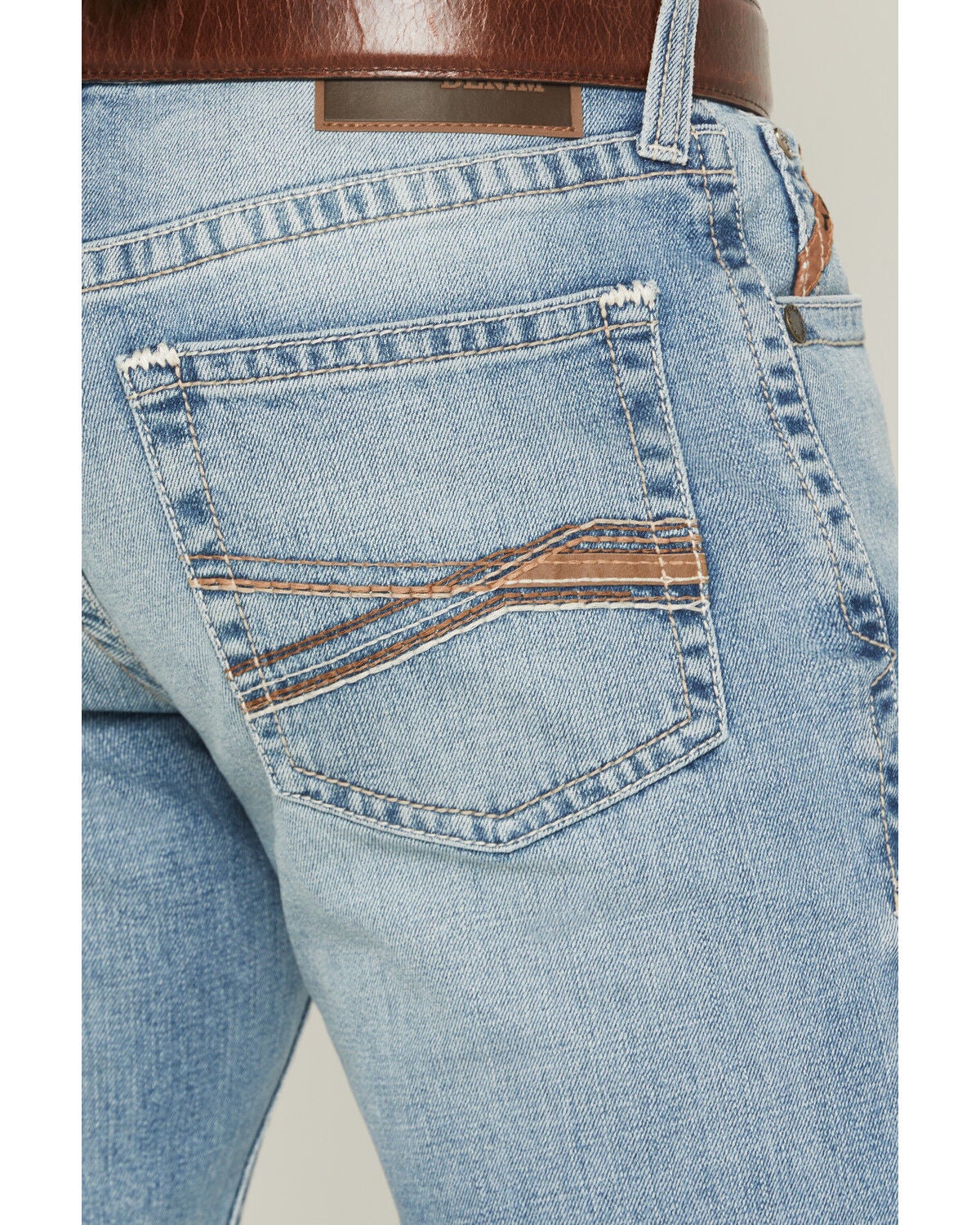 Image #4 - Ariat Men's M4 Kayne Gus Light Wash Relaxed Bootcut Stretch Denim Jeans, Light Wash, hi-res
