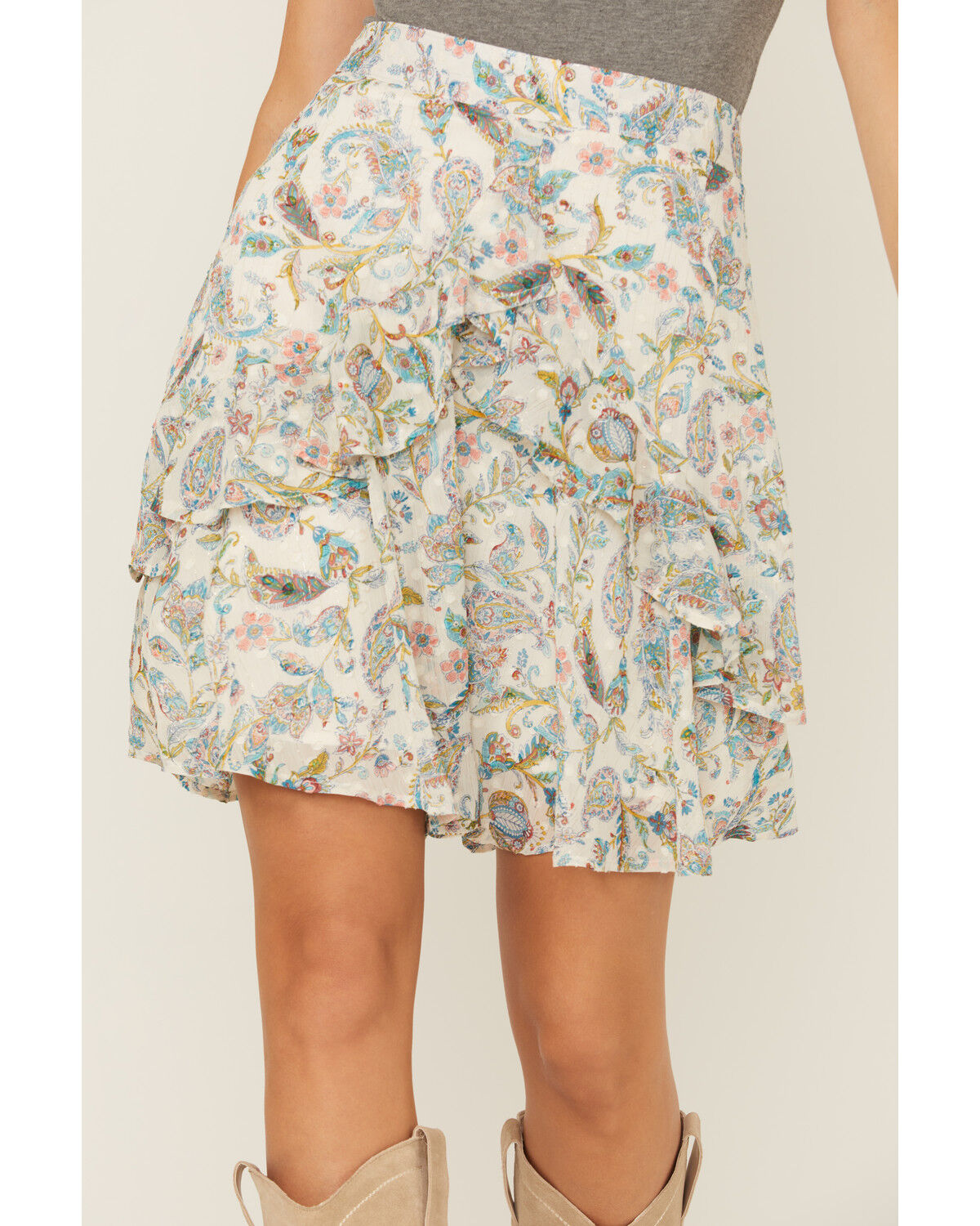 Image #2 - Ash & Violet Women's Floral Smocked Tiered Skirt, Multi, hi-res