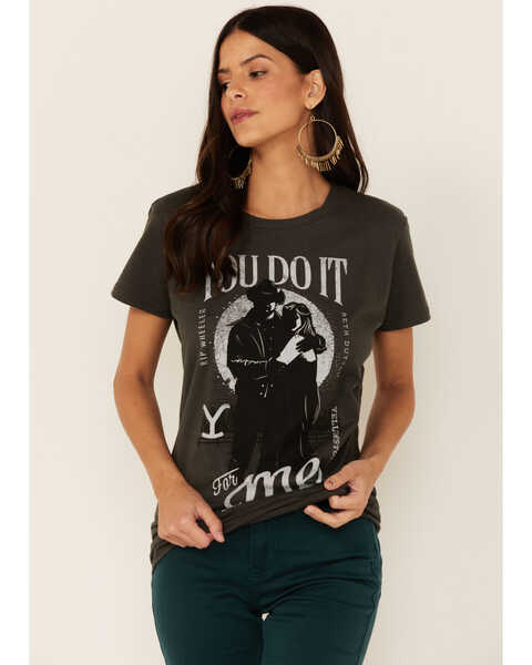 Paramount Network's Yellowstone Women's Charcoal You Do It For Me Graphic Tee, Charcoal, hi-res