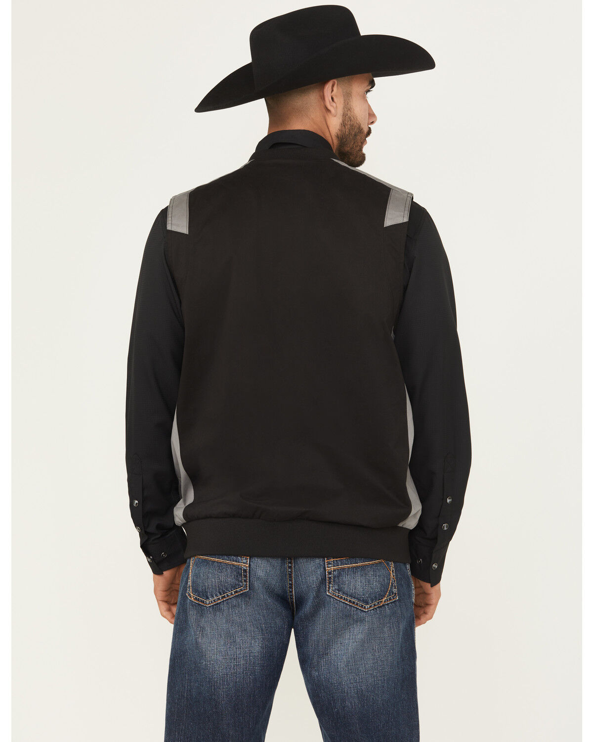 Image #4 - RANK 45® Men's Starburst Bomber Vest, Black, hi-res