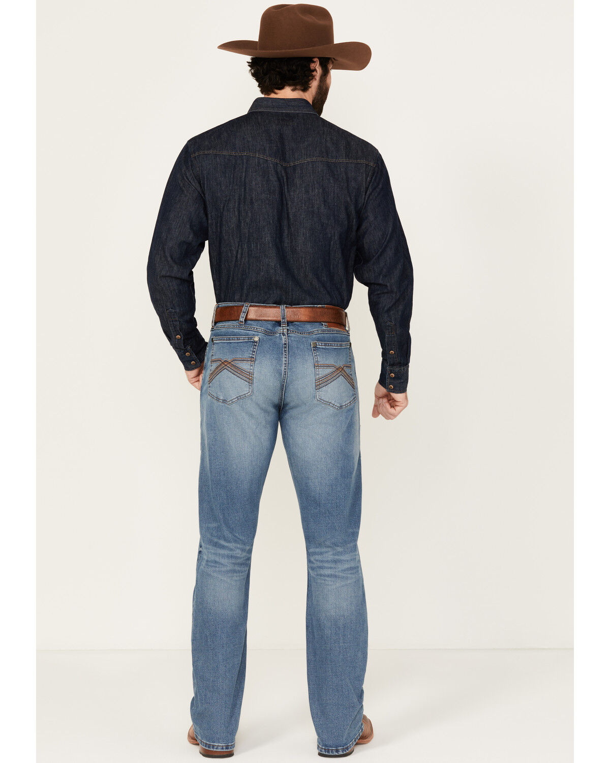 Image #3 - Wrangler 20X Men's Wright Medium Wash Slim Bootcut Stretch Denim Jeans - Tall, Medium Wash, hi-res