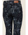 Image #4 - Shyanne Little Girls' Dark Wash Allover Printed Flare Jeans, Dark Wash, hi-res