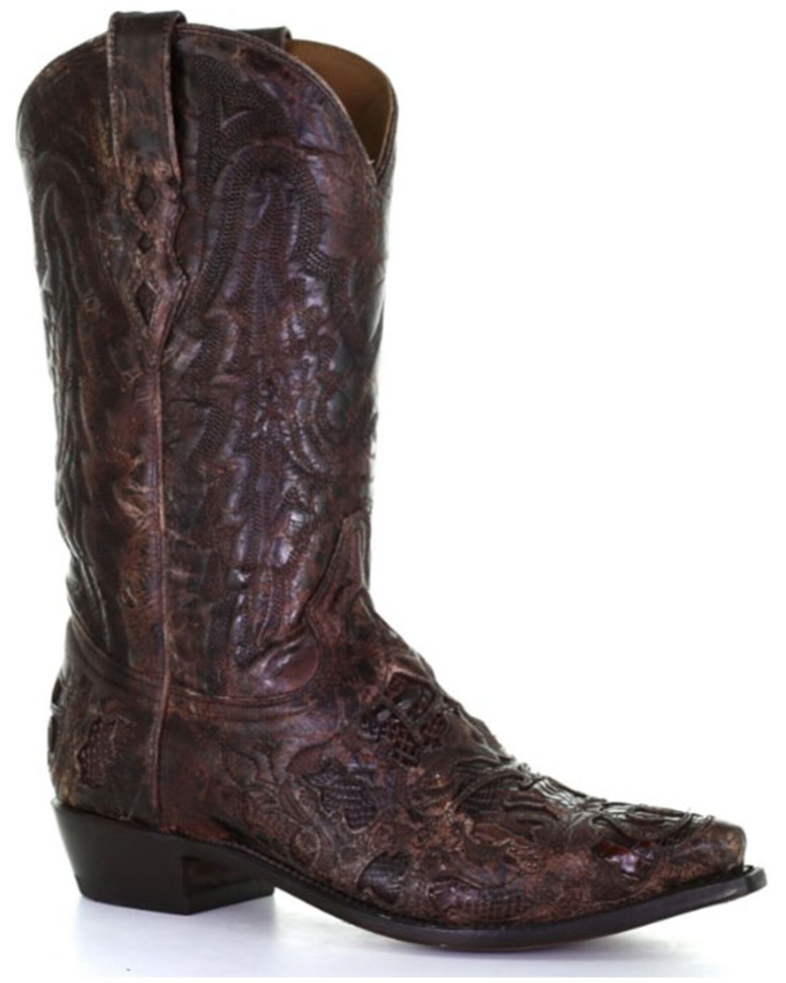 Mens cowboy boots alligator hot sale