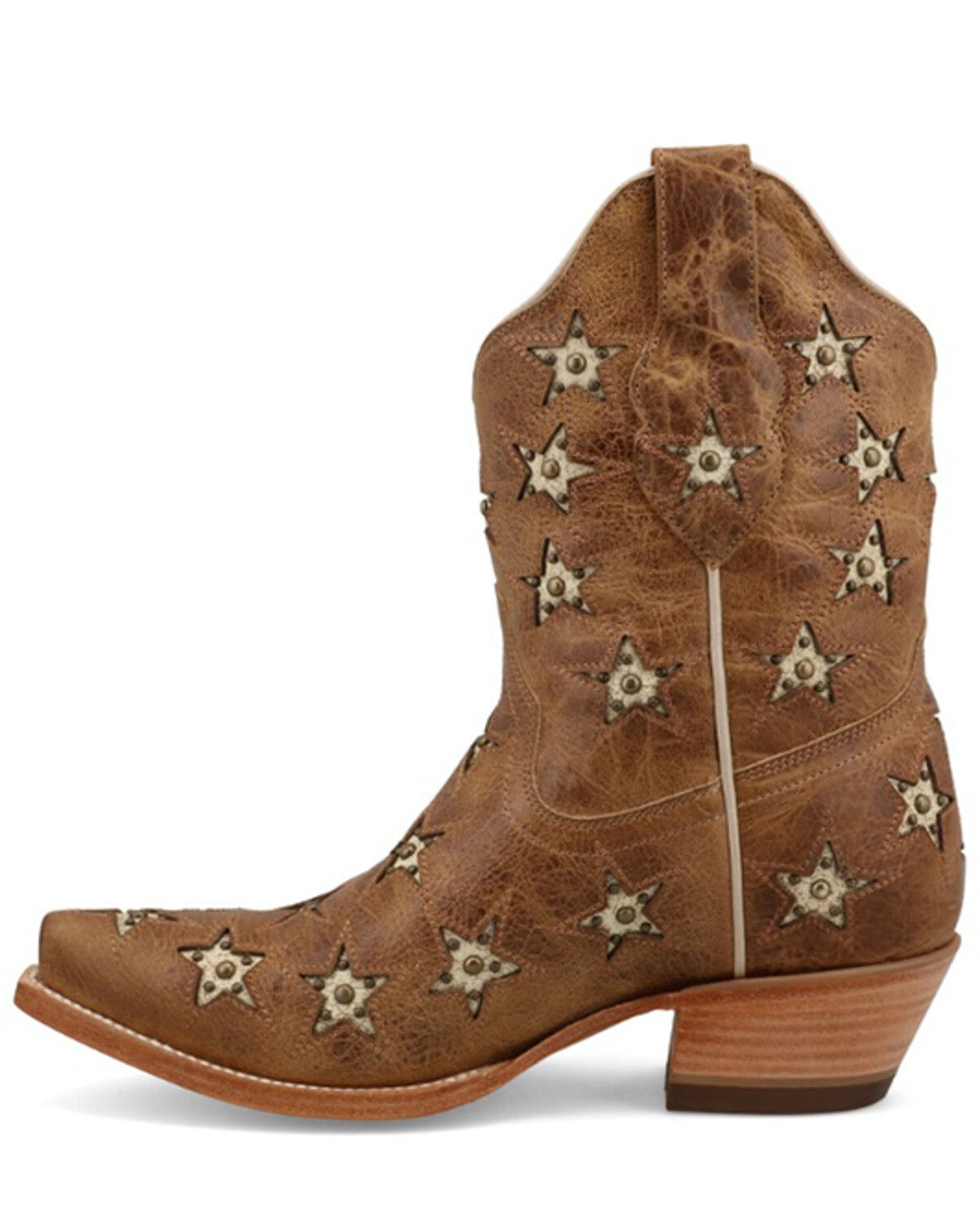 Image #3 - Black Star Women's Marfa Shortie Western Boots - Snip Toe, Caramel, hi-res